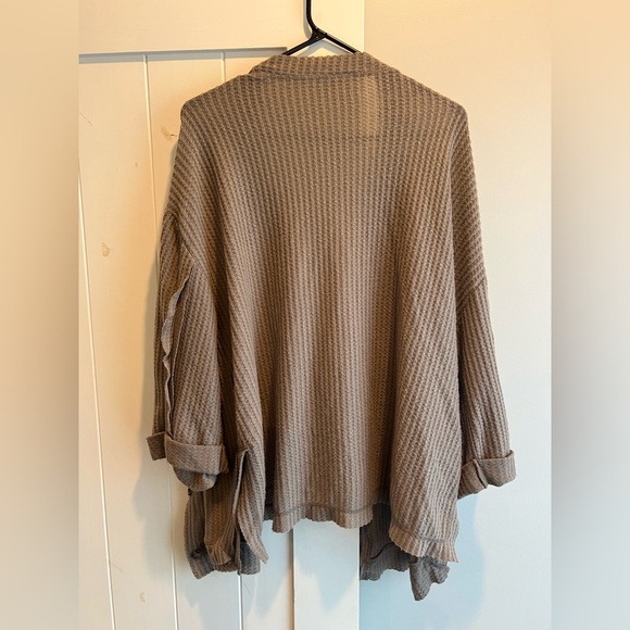 Umgee Brown Waffle Knit Button Cardigan Women’s 1XL/2XL Oversized Fall Layer - Picture 2 of 5
